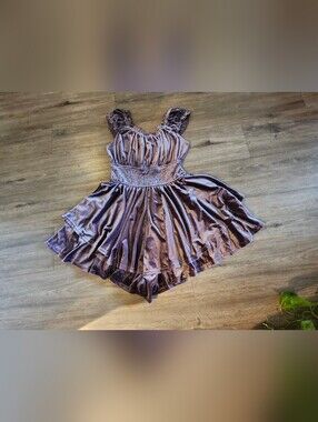 Urban Outfitters Lavender Velvet Ruffled Romper